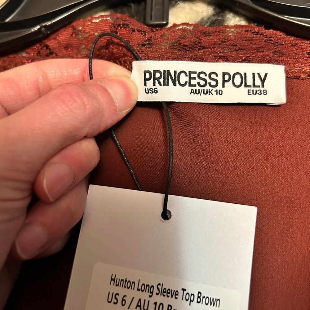 Princess Polly Copper Satin Top - Picture 5 of 7